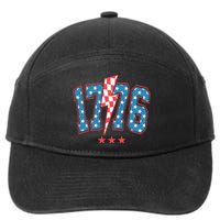 Retro 1776 America Flag 4th Of July 7-Panel Snapback Hat