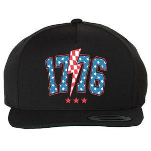 Retro 1776 America Flag 4th Of July Wool Snapback Cap