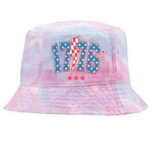 Retro 1776 America Flag 4th Of July Tie-Dyed Bucket Hat