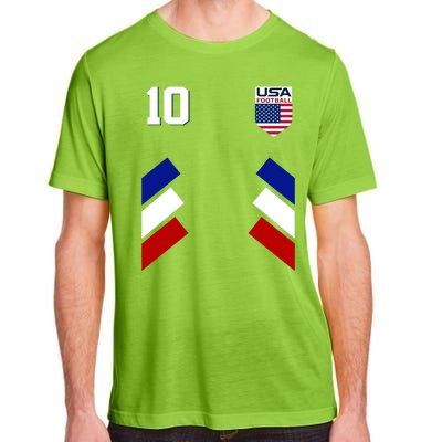 Retro 10 American Football USA Soccer Flag Adult ChromaSoft Performance T-Shirt