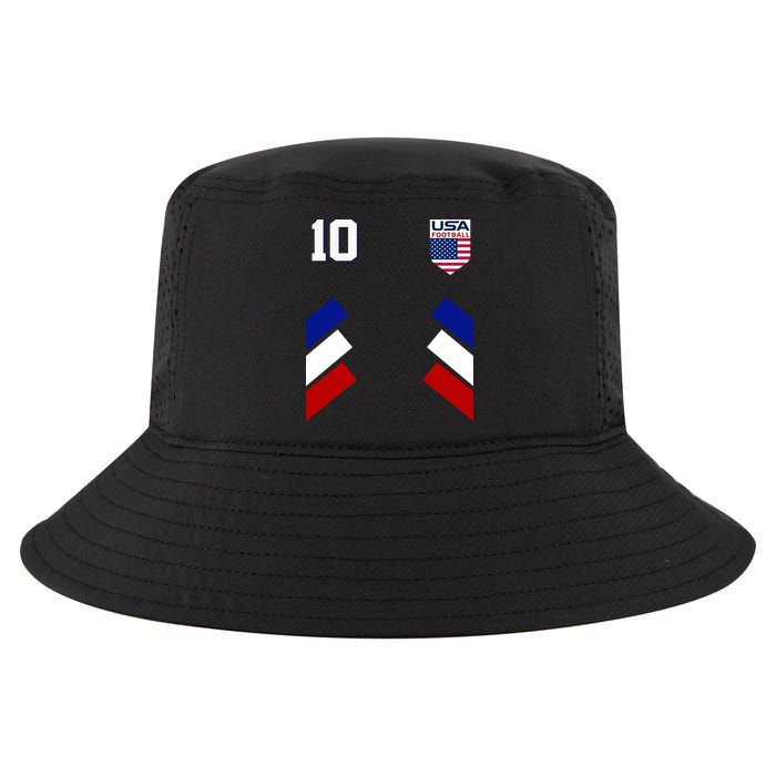 Retro 10 American Football USA Soccer Flag Cool Comfort Performance Bucket Hat