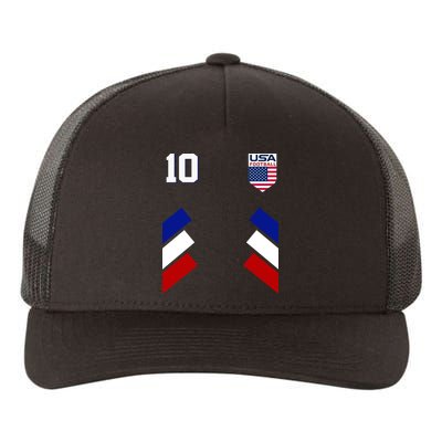 Retro 10 American Football USA Soccer Flag Yupoong Adult 5-Panel Trucker Hat