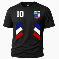 Retro 10 American Football USA Soccer Flag Cooling Performance Crew T-Shirt