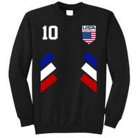 Retro 10 American Football USA Soccer Flag Sweatshirt