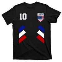 Retro 10 American Football USA Soccer Flag T-Shirt