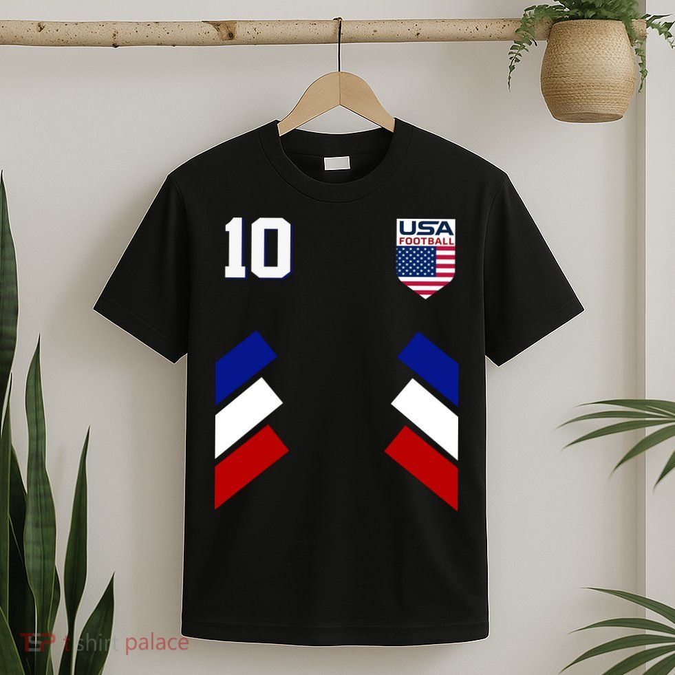 Retro 10 American Football USA Soccer Flag T-Shirt