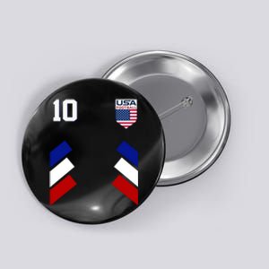 Retro 10 American Football USA Soccer Flag Button