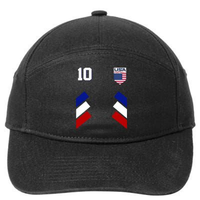 Retro 10 American Football USA Soccer Flag 7-Panel Snapback Hat