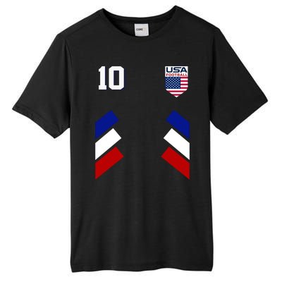 Retro 10 American Football USA Soccer Flag Tall Fusion ChromaSoft Performance T-Shirt