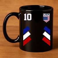 Retro 10 American Football USA Soccer Flag 11oz C Handle Ceramic Mug
