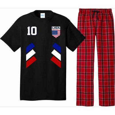 Retro 10 American Football USA Soccer Flag Pajama Set