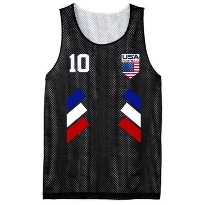 Retro 10 American Football USA Soccer Flag Mesh Reversible Basketball Jersey Tank