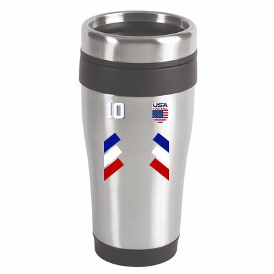 Retro 10 American Football USA Soccer Flag 16oz Travel Tumbler