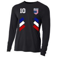 Retro 10 American Football USA Soccer Flag Cooling Performance Long Sleeve Crew