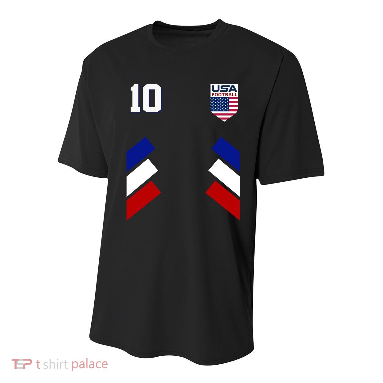 Retro 10 American Football USA Soccer Flag Youth Performance Sprint T-Shirt