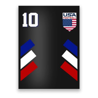 Retro 10 American Football USA Soccer Flag Poster