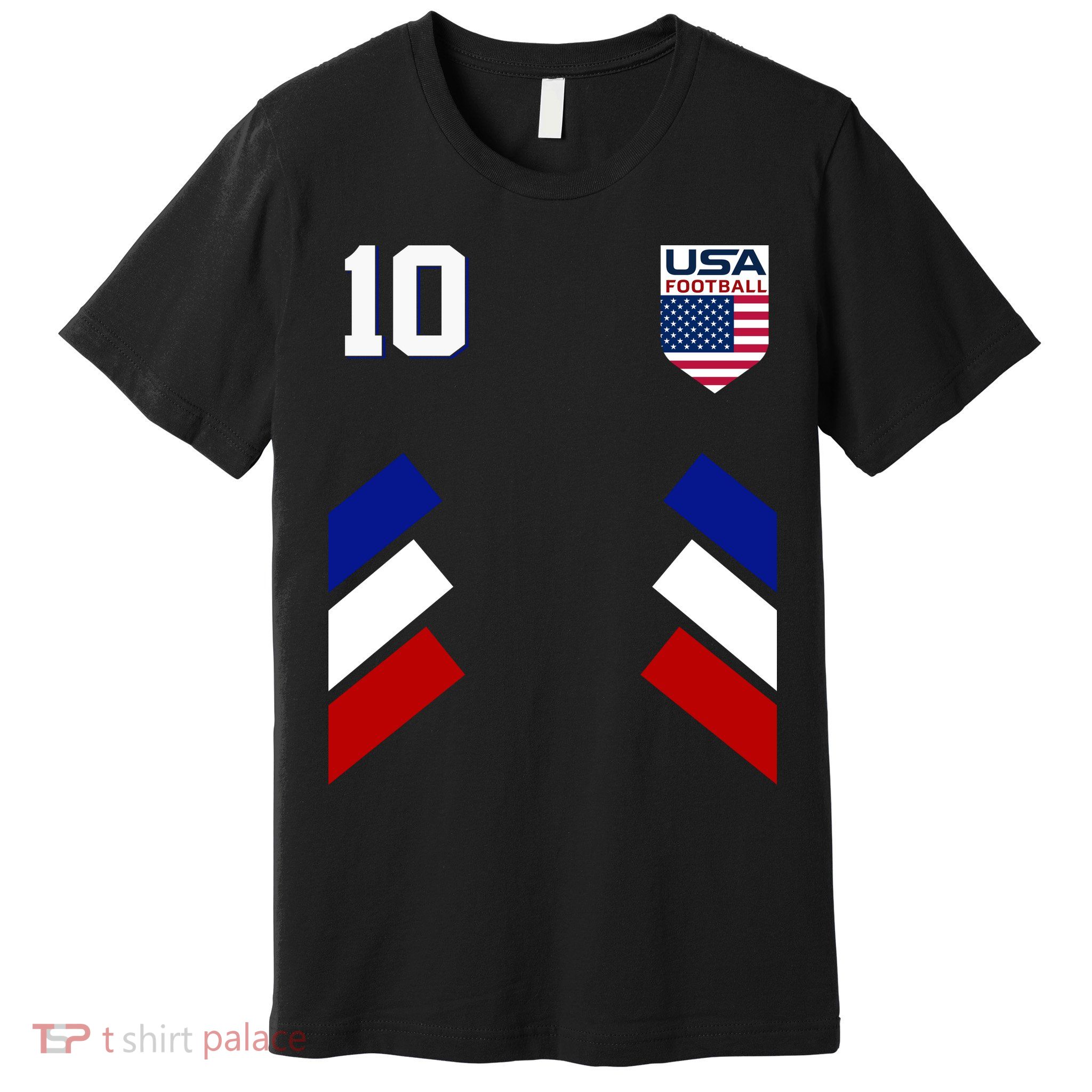 Retro 10 American Football USA Soccer Flag Premium T-Shirt