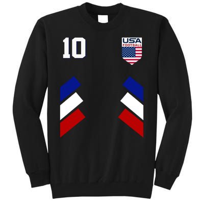 Retro 10 American Football USA Soccer Flag Tall Sweatshirt