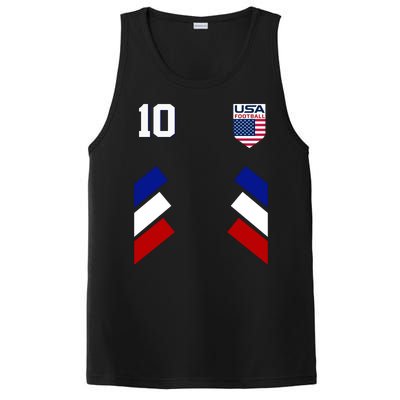 Retro 10 American Football USA Soccer Flag PosiCharge Competitor Tank