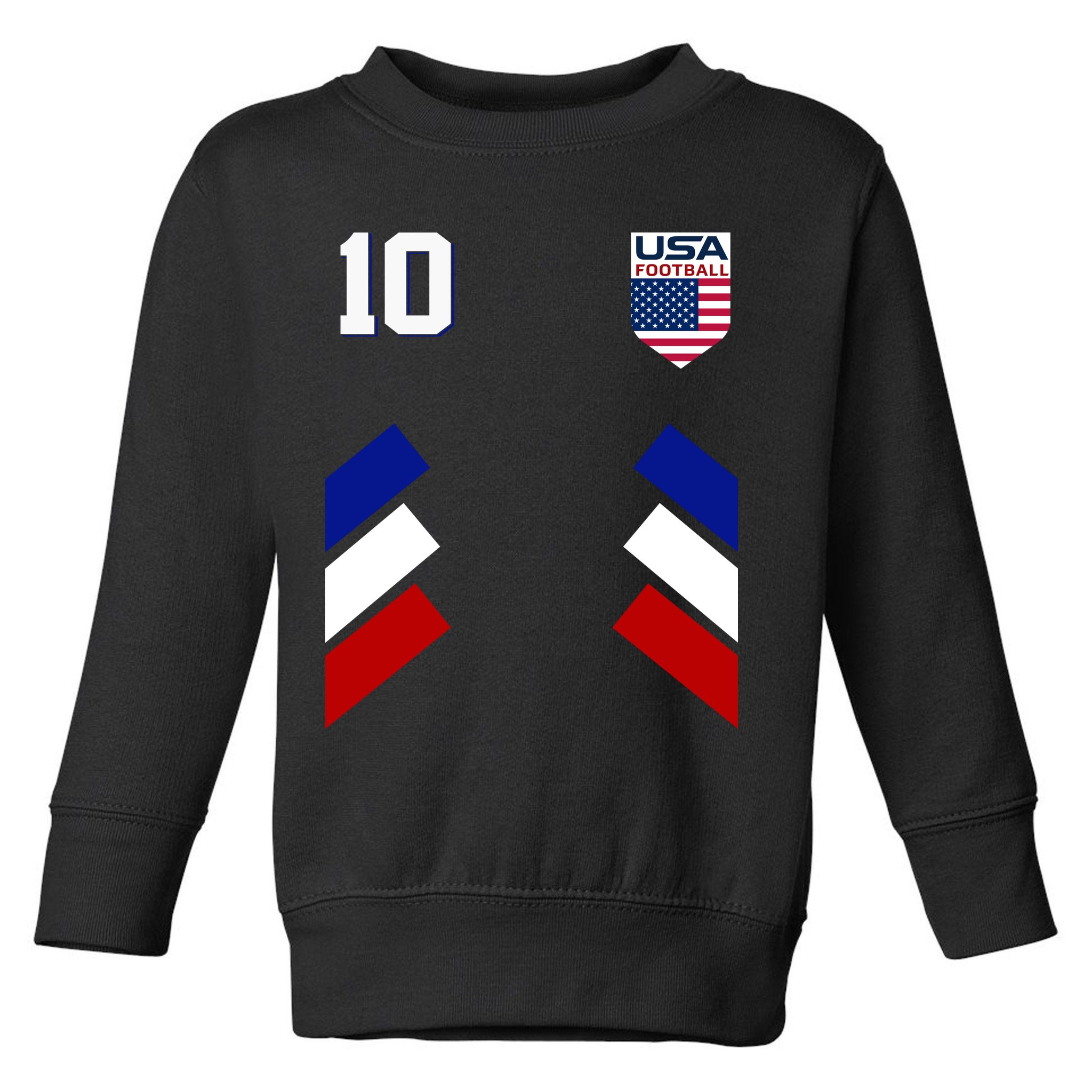 Retro 10 American Football USA Soccer Flag Toddler Sweatshirt