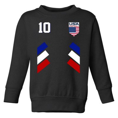 Retro 10 American Football USA Soccer Flag Toddler Sweatshirt