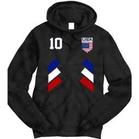 Retro 10 American Football USA Soccer Flag Tie Dye Hoodie