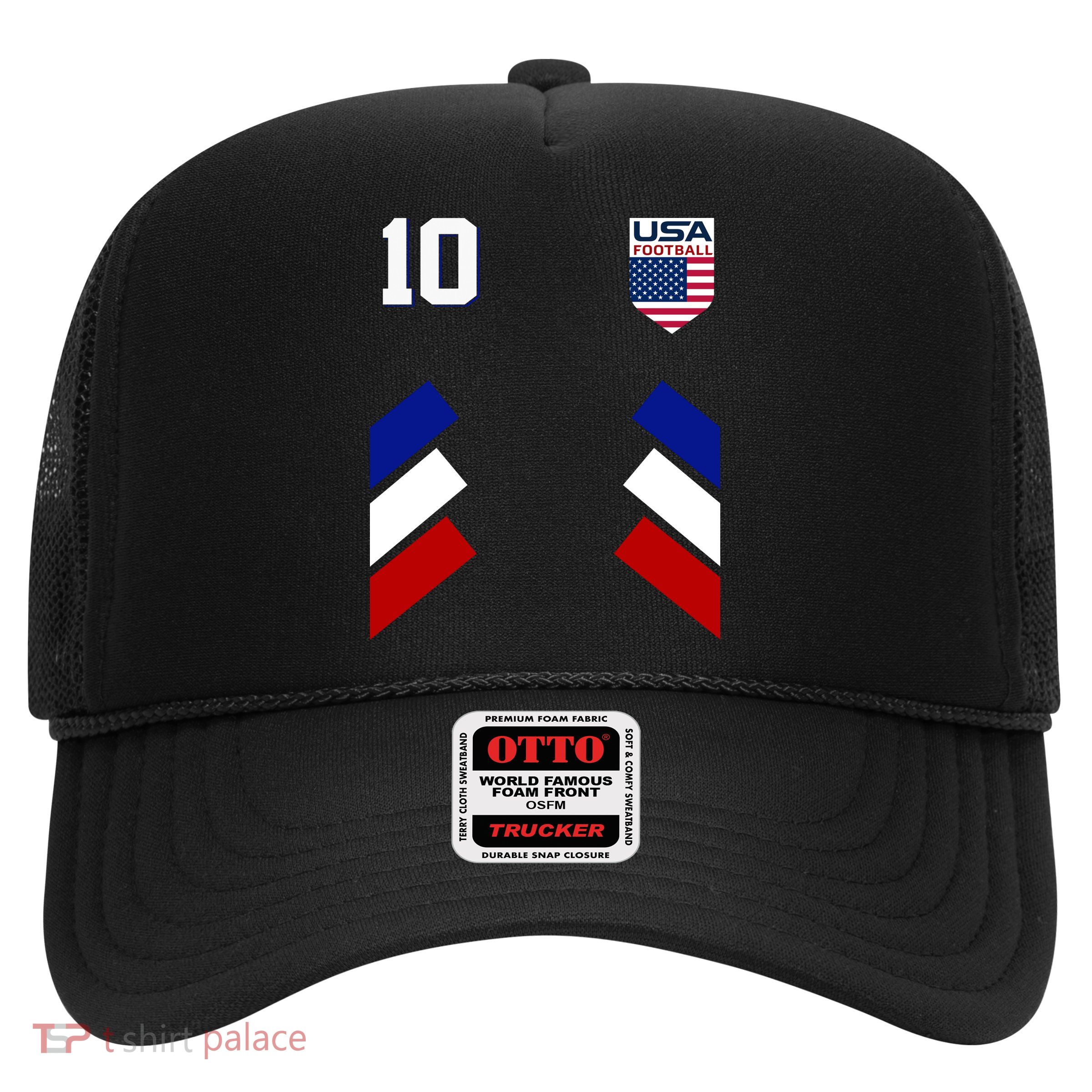 Retro 10 American Football USA Soccer Flag Trucker Hat