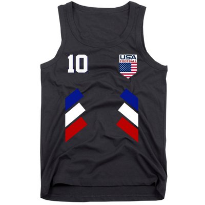 Retro 10 American Football USA Soccer Flag Tank Top