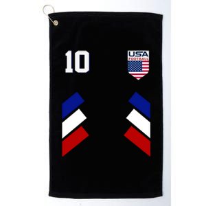 Retro 10 American Football USA Soccer Flag Platinum Collection Golf Towel