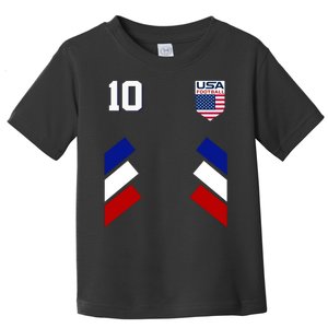 Retro 10 American Football USA Soccer Flag Toddler T-Shirt