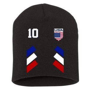 Retro 10 American Football USA Soccer Flag Short Acrylic Beanie