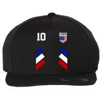 Retro 10 American Football USA Soccer Flag Wool Snapback Cap