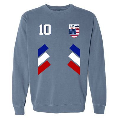 Retro 10 American Football USA Soccer Flag Garment-Dyed Sweatshirt