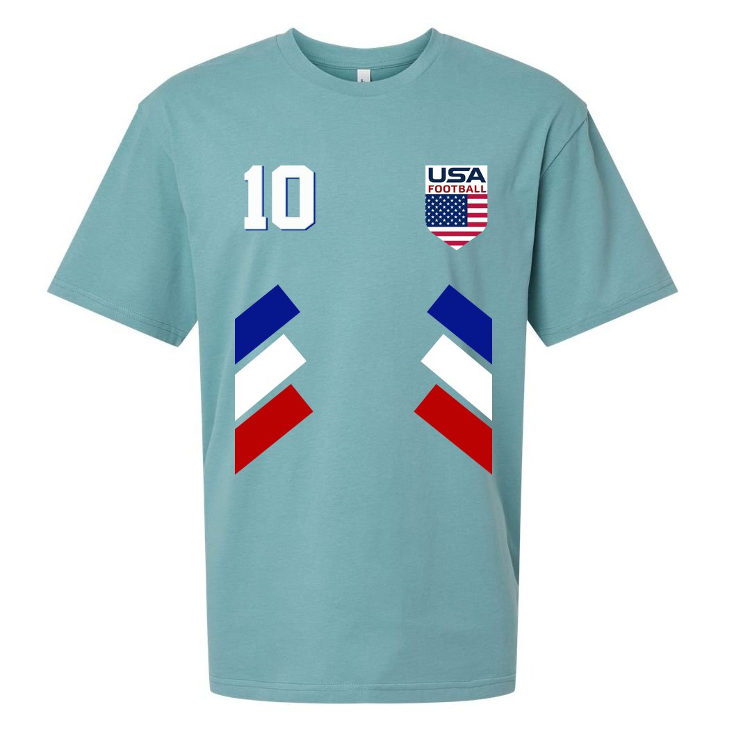 Retro 10 American Football USA Soccer Flag Sueded Cloud Jersey T-Shirt
