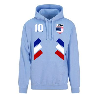 Retro 10 American Football USA Soccer Flag Unisex Surf Hoodie