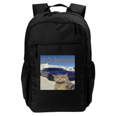 Rule 1 Always Boss Up Funny Cat Meme Daily Commute Backpack