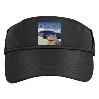 Rule 1 Always Boss Up Funny Cat Meme Adult Drive Performance Visor