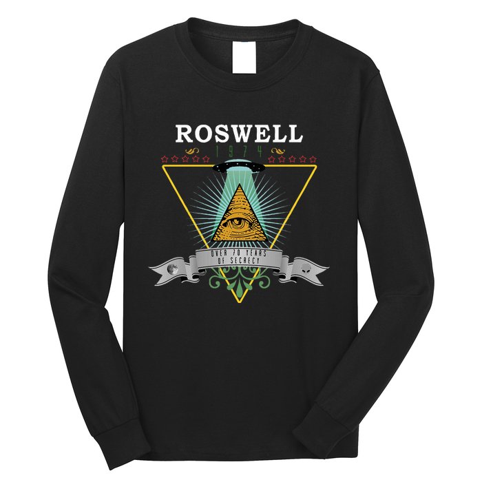 Roswell 1947 Alien Vintage Style Ufo Area 51 Long Sleeve Shirt