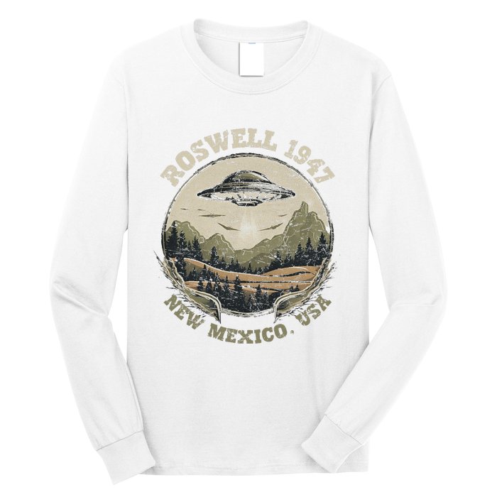 Roswell 1947 Abduction New Mexico Ufo Vintage Alien Hunter Long Sleeve Shirt