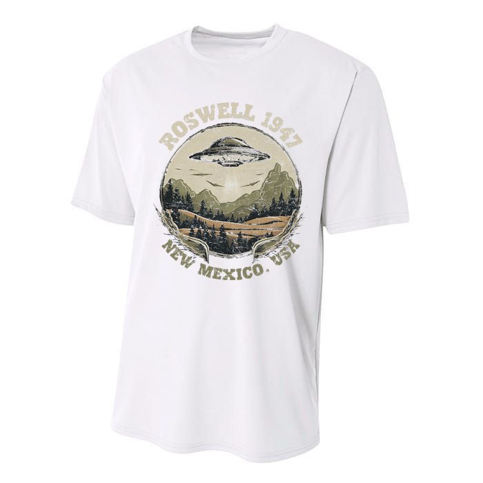 Roswell 1947 Abduction New Mexico Ufo Vintage Alien Hunter Performance Sprint T-Shirt