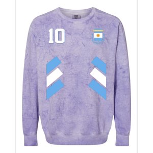 Retro 10 Argentina Jersey Argentinian Soccer Flag Colorblast Crewneck Sweatshirt