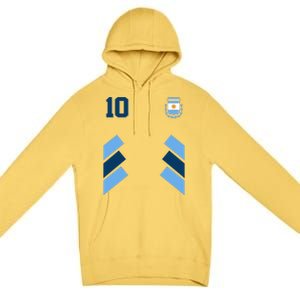 Retro 10 Argentina Jersey Argentinian Soccer Flag Premium Pullover Hoodie