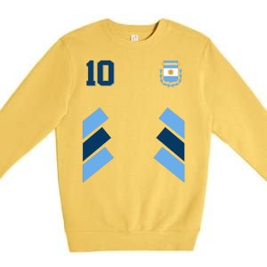 Retro 10 Argentina Jersey Argentinian Soccer Flag Premium Crewneck Sweatshirt