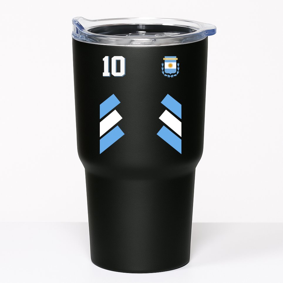 Retro 10 Argentina Jersey Argentinian Soccer Flag Tumbler