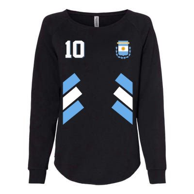 Retro 10 Argentina Jersey Argentinian Soccer Flag Womens California Wash Sweatshirt