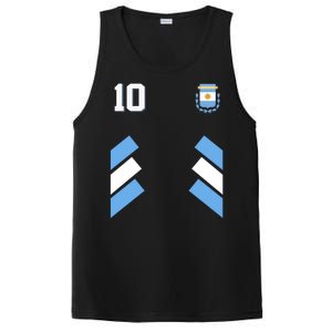 Retro 10 Argentina Jersey Argentinian Soccer Flag PosiCharge Competitor Tank