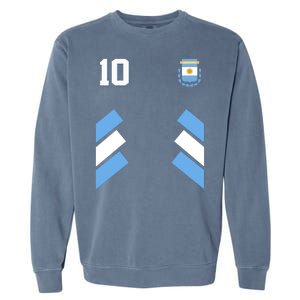 Retro 10 Argentina Jersey Argentinian Soccer Flag Garment-Dyed Sweatshirt