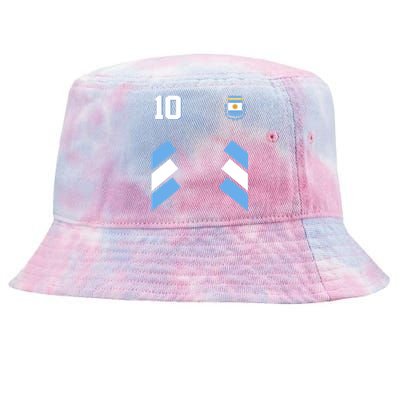 Retro 10 Argentina Jersey Argentinian Soccer Flag Tie-Dyed Bucket Hat