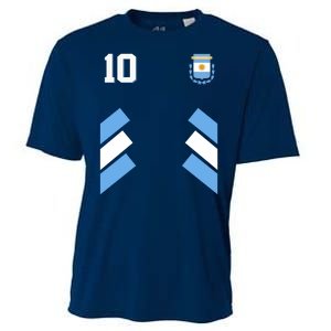 Retro 10 Argentina Jersey Argentinian Soccer Flag Cooling Performance Crew T-Shirt