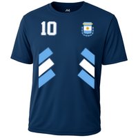 Retro 10 Argentina Jersey Argentinian Soccer Flag Cooling Performance Crew T-Shirt